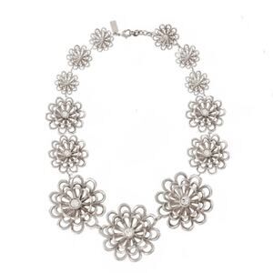 Kate Spade Silver Necklace Oops A Daisy Flower Rhinestone Statement Jewelry